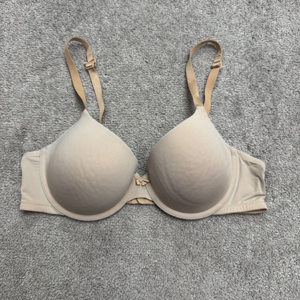 Auden The Everyday T-Shirt Bra Womens 36C Beige Nude Lightly Lined Comfortable